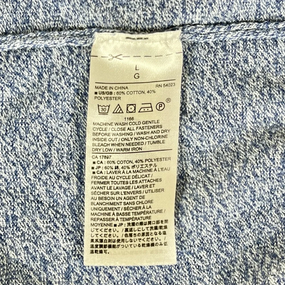 Banana Republic Men Large Blue Pullover Hooded Henley Lightweight Sweater‎